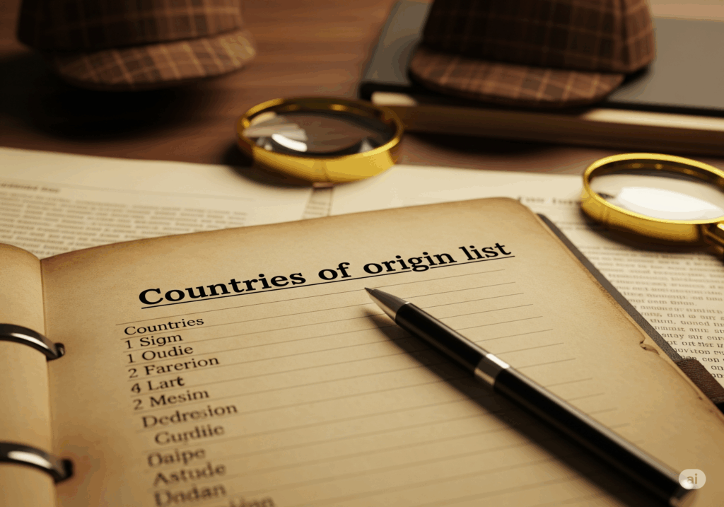 Countries of origin list 画像