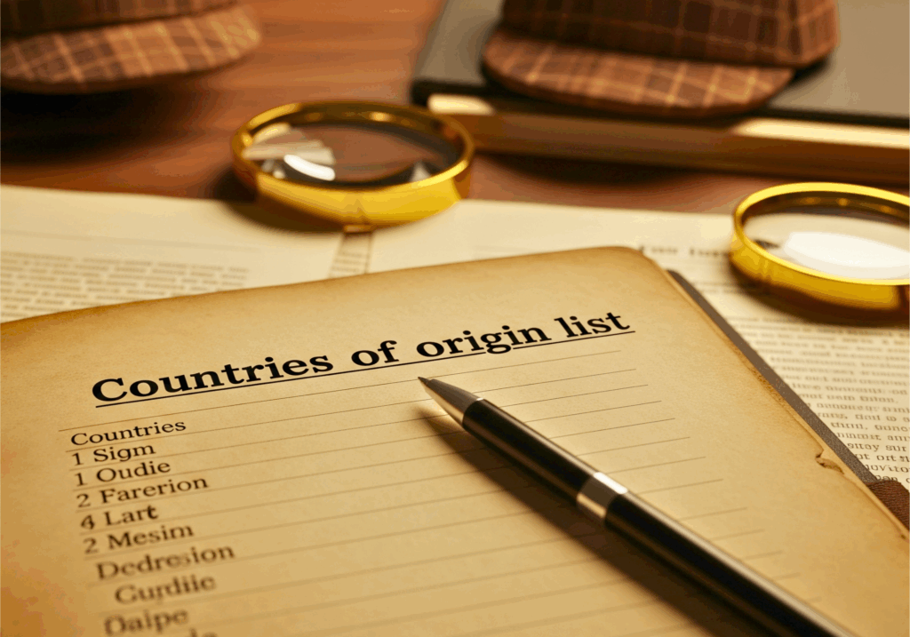 Countries of origin list 画像
