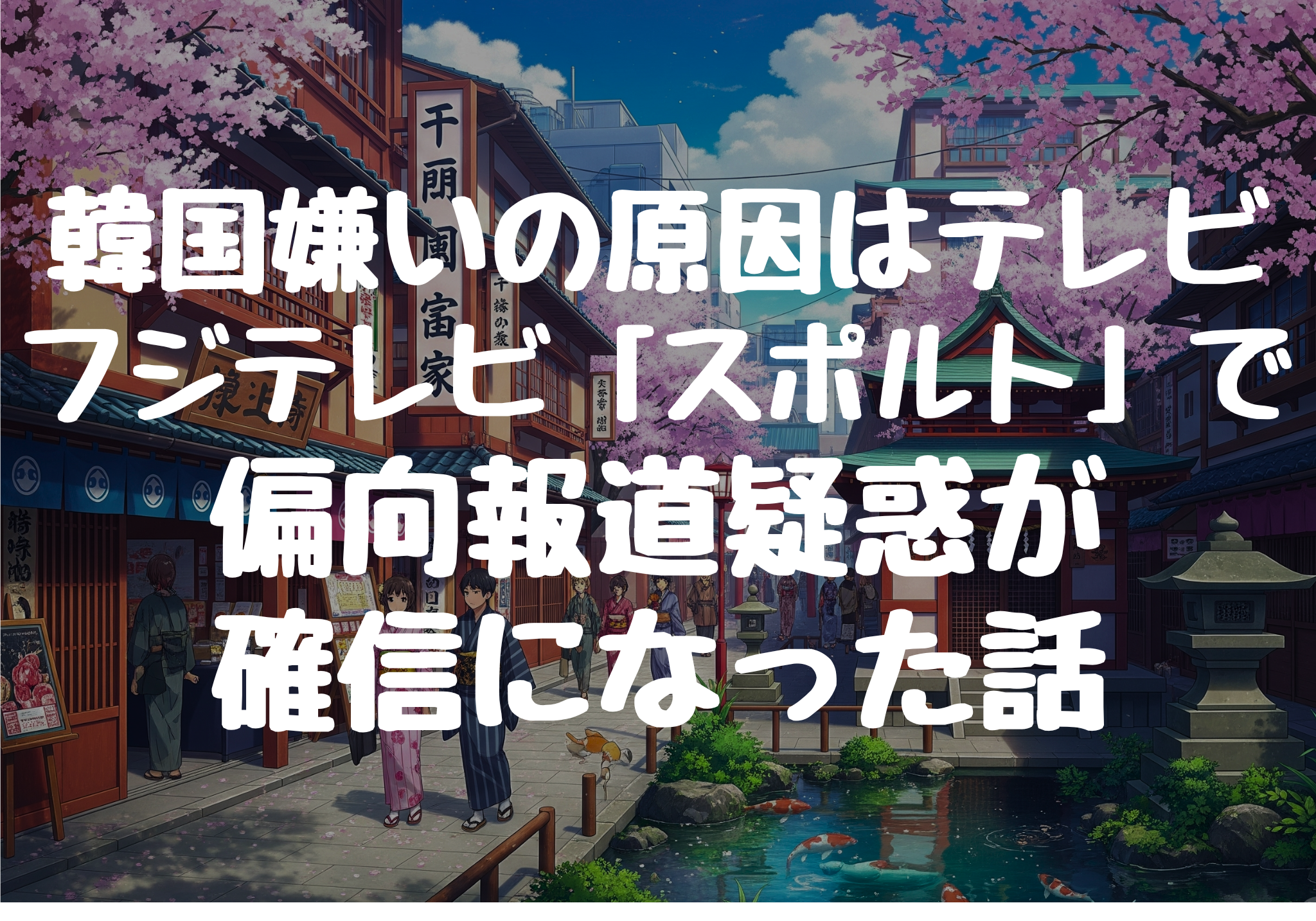 韓国嫌いの原因はテレビ？フジテレビ「スポルト」で偏向報道疑惑が確信になった話