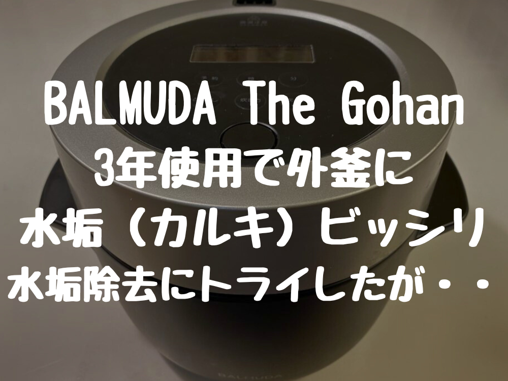 BALMUDA The Gohan 3年使用で外釜に 水垢（カルキ）ビッシリ 水垢除去にトライしたが・・