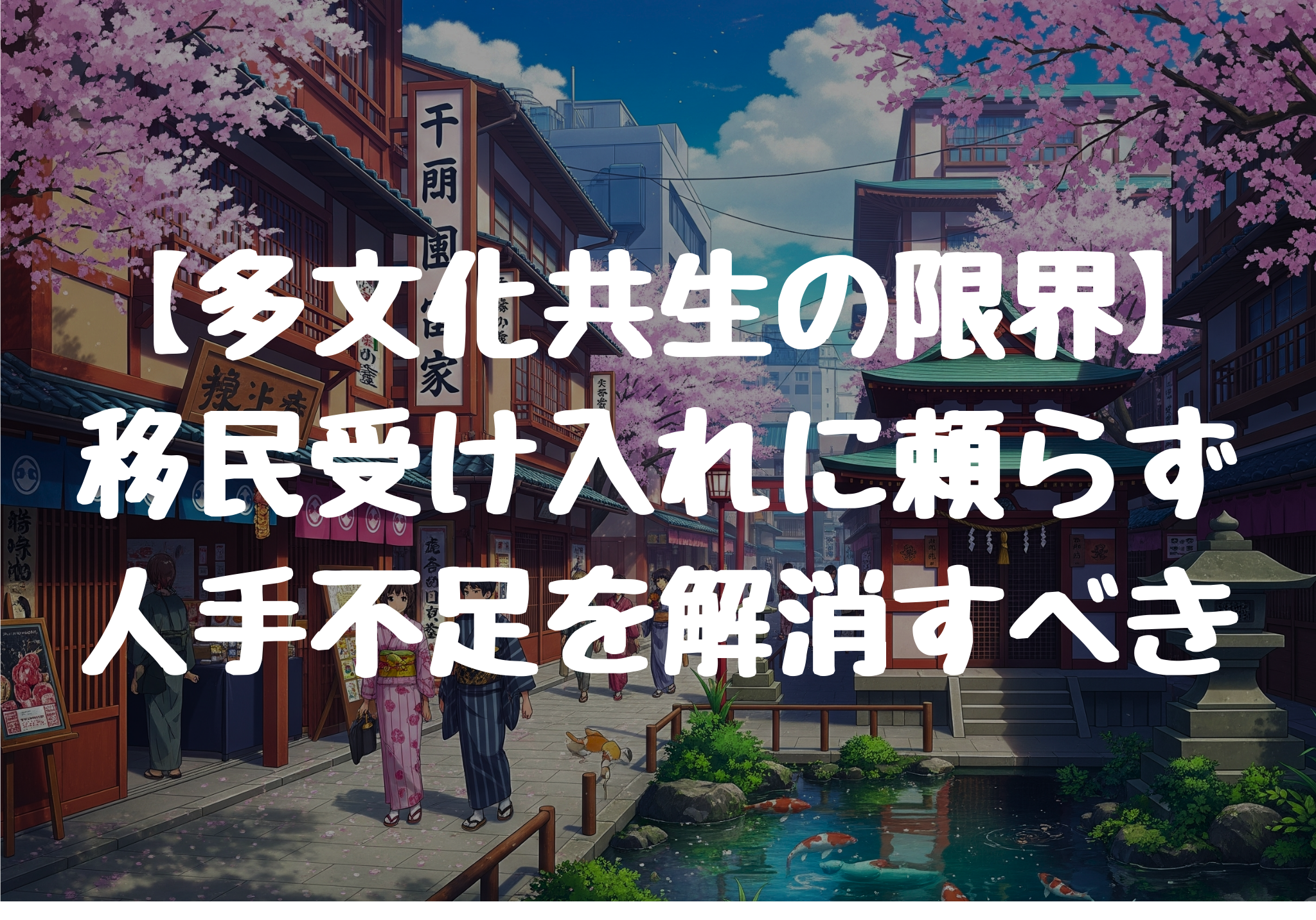 【多文化共生の限界】移民受け入れに頼らず人手不足を解消すべき理由